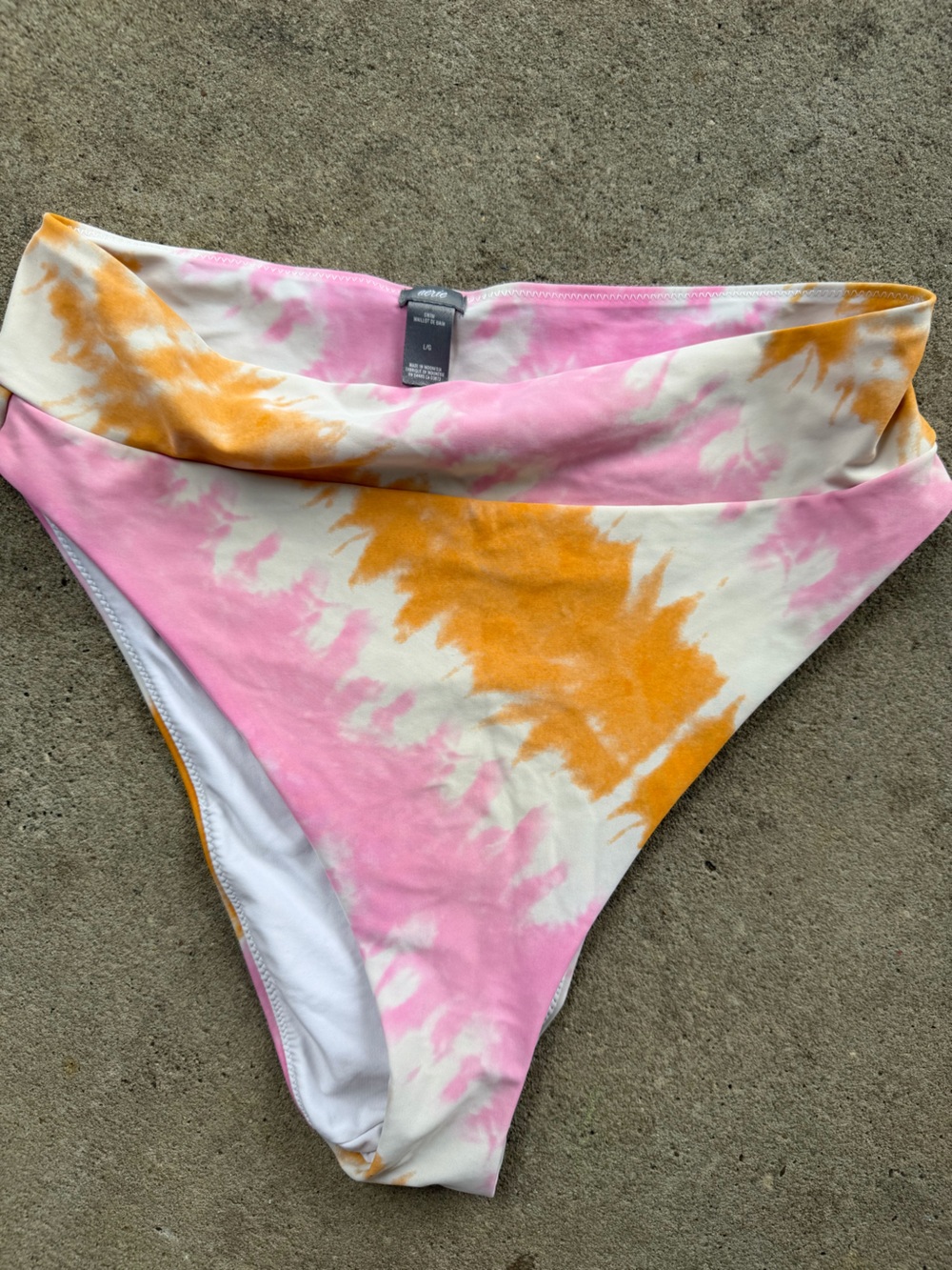 Aerie Tie-Dye Bikini Bottoms in Pink, Orange & Cream